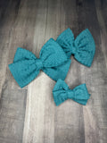 Turquoise Sweater waffle knit