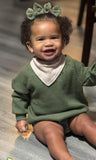 Autumn Moss Checkered Sweater Knit