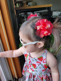 Red daisy mesh