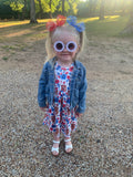 Blue daisy mesh
