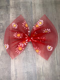 Red daisy mesh